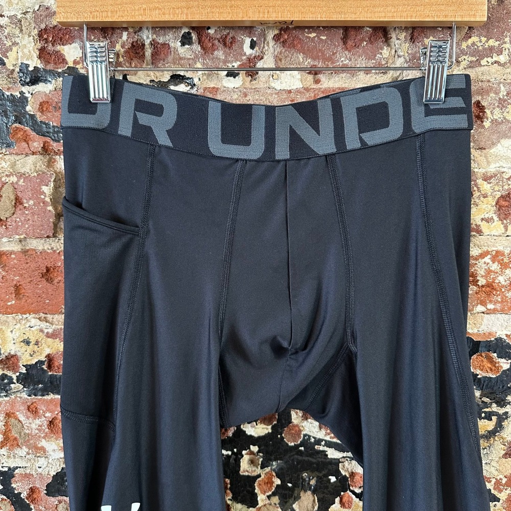 Under Armour Mens Large Black Pants Base Layer Compression - Picture 3 of 11